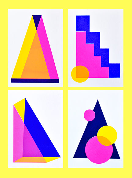 Triangle set of 4 cards