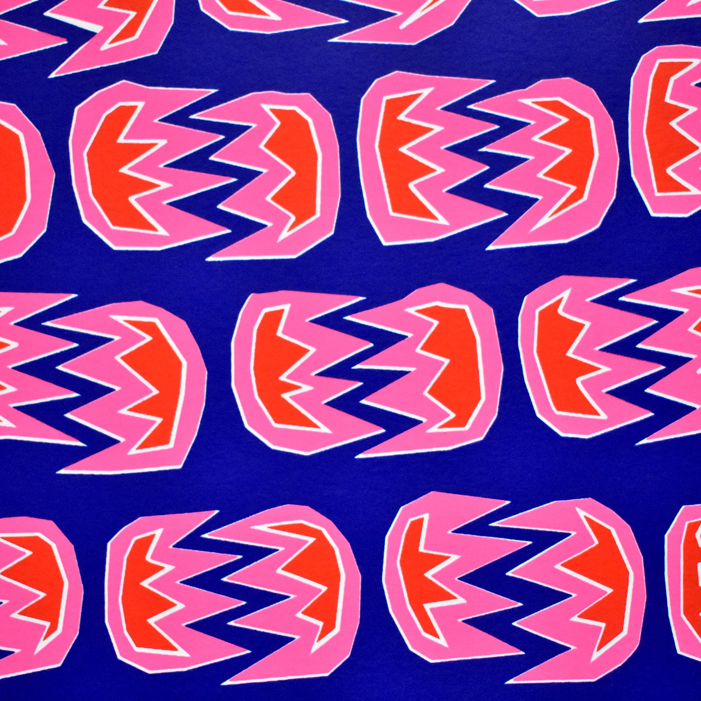 Pink Red on Blue