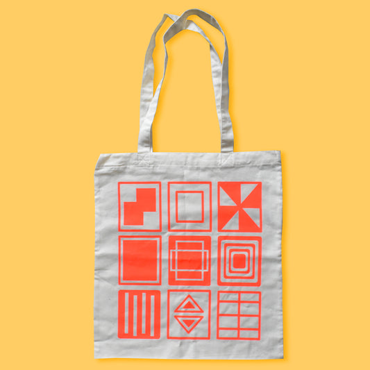 Tote bag Orange Square