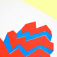Blue and Red Zig Zag